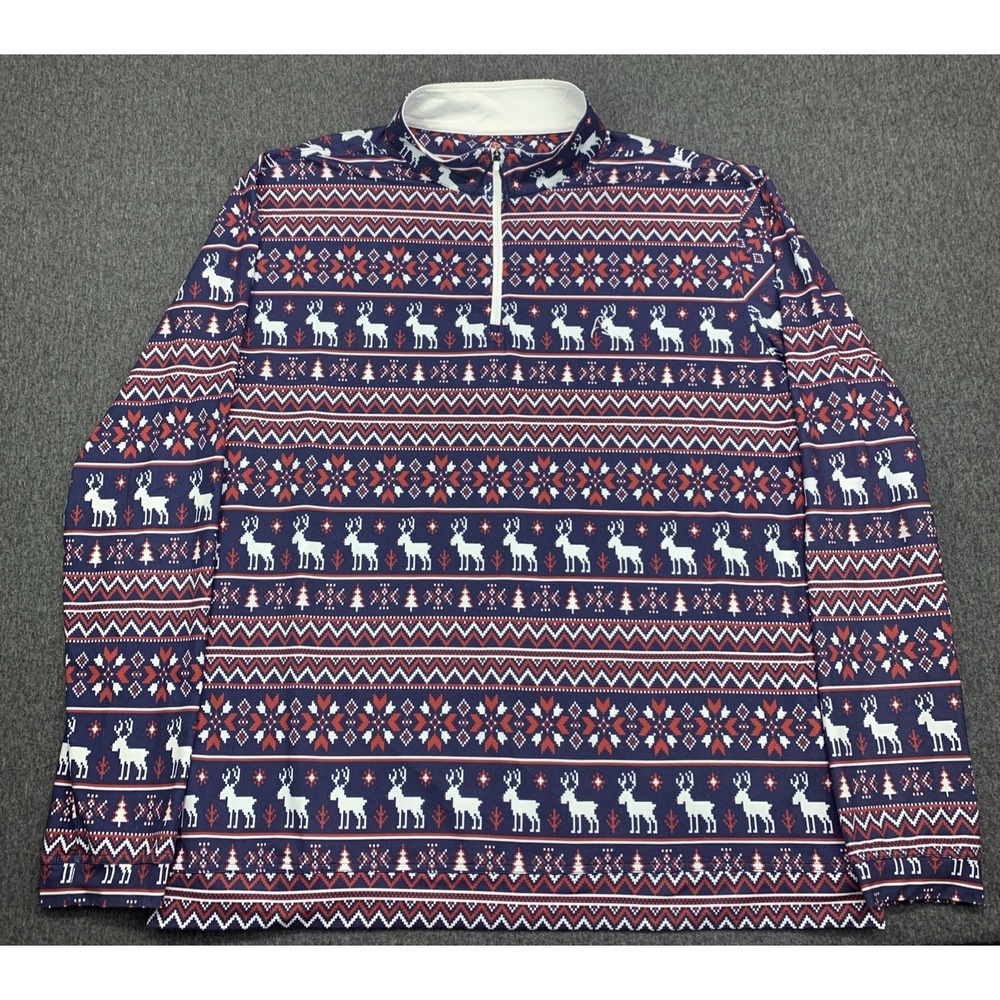 Rhoback Griswold Jacquard Performance Q-Zip Men's Performance Sweater - Size 3XL